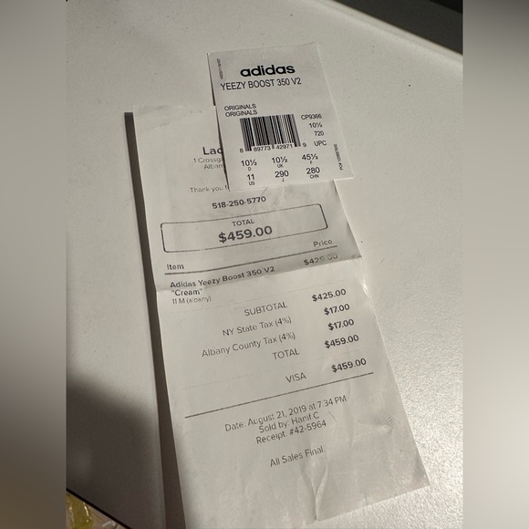 2017 Yeezy Boost 350 V2 “Cream White” CP9366 Sz 11 - Picture 8 of 8